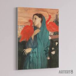 "Artery8 Young Woman with Ibis Birds Edgar Degas Vintage Canvas Wall Art - Size: W18"" x H24""" - thumbnail 2
