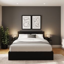 GFW Side Lift Ottoman Storage Bed in Black - Size: King - thumbnail 1
