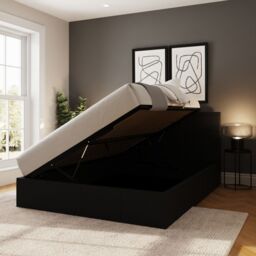 GFW Side Lift Ottoman Storage Bed in Black - Size: King - thumbnail 3