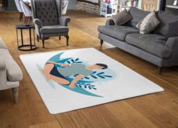 Benjamin Tate Design Meditation Illustration Designer Rug in Natural - Size: Large - thumbnail 2