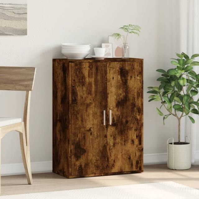 Berkfield Home Sideboard Smoked Oak 60x31x84 cm Engineered Wood in Brown - Size: 60 x 31 x 84 cm - image 1