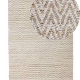Wyld and Coco Handwoven Beige Jute Cotton Rug 140 x 200 cm Fringed - Size: 140 cm x 200 cm - thumbnail 2