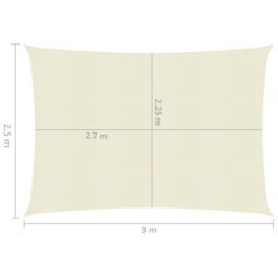 Berkfield Home Sunshade Sail 160 g/m ² Cream 2.5x3 m HDPE in Beige - thumbnail 6