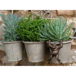 Jardinopia Orangutan Plant Pot Hanger - L11.5 x W7 x H5.5 cm in Bronze - thumbnail 5
