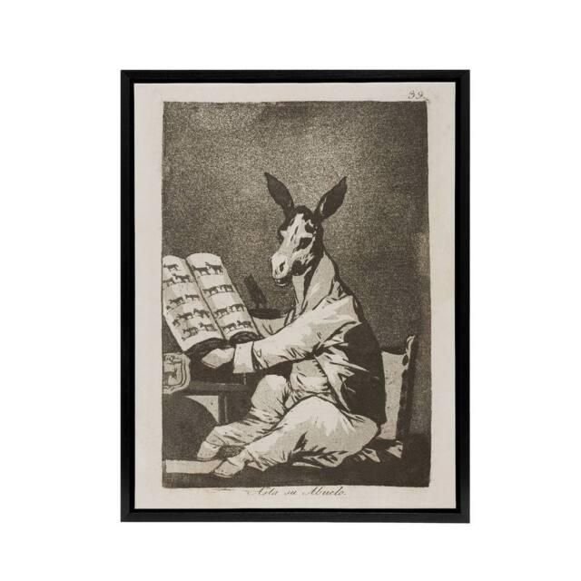 "Artery8 And so was his grandfather Francisco Goya Framed Canvas Wall Art Print in Grey - Size: W12"" x H16""" - image 1