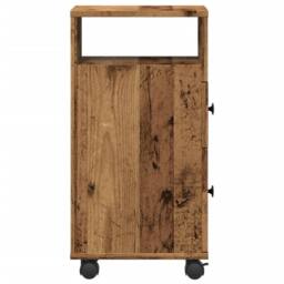 Berkfield Home Narrow Bathroom Cabinet with Wheels Old Wood Engineered Wood in Brown - thumbnail 5