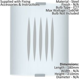 Loops 2 PACK Wall Flush Ceiling Light Colour Lines Shade Design Satin Glass E27 60W in Clear - thumbnail 2
