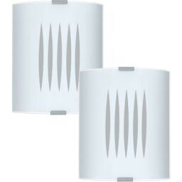 Loops 2 PACK Wall Flush Ceiling Light Colour Lines Shade Design Satin Glass E27 60W in Clear - thumbnail 1