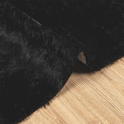 Berkfield Home Shaggy Rug High Pile NAVARRA Black 160x160 cm Polyester - Size: Medium - thumbnail 5