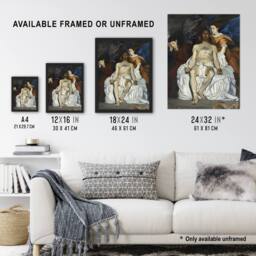 Artery8 The Dead Christ with Angels Manet Vintage Framed Wall Art Print - Size: A4 - thumbnail 3