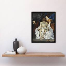 Artery8 The Dead Christ with Angels Manet Vintage Framed Wall Art Print - Size: A4 - thumbnail 4