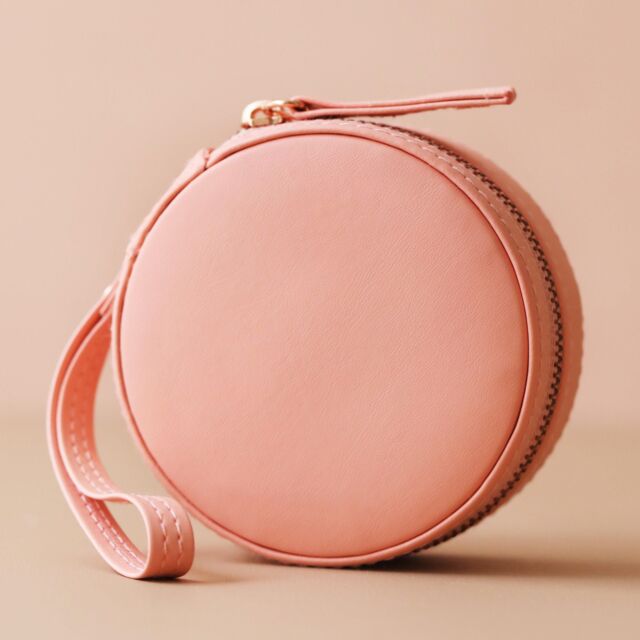 Lisa Angel Women's Pink Mini Round Travel Jewellery Case in Dark Pink - image 1