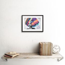 "Artery8 Wall Art Print Barbalis Graffiti Woman Psychedelic Hair Framed in Black - Size: W7"" x H9""" - thumbnail 2