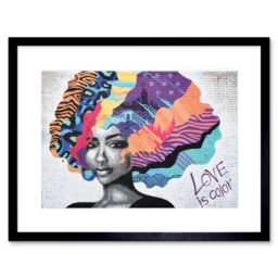 "Artery8 Wall Art Print Barbalis Graffiti Woman Psychedelic Hair Framed in Black - Size: W7"" x H9""" - thumbnail 1
