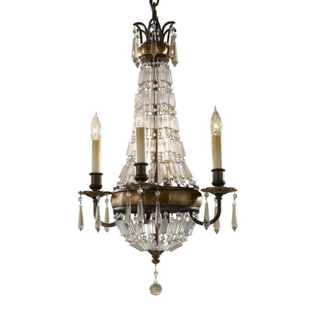 Netlighting Bellini Chandelier 4 Light British Bronze Finish E14 in Brown