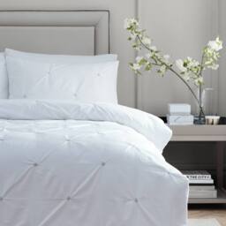 Paoletti Elysia Pinch Pleat 100% Cotton Embroidered Duvet Cover Set in Black - Size: Double - thumbnail 3