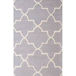 Wyld and Coco Grey Wool and Cotton Rug 80 x 150 cm Hand-Tufted Trellis Pattern - Size: 80 cm x 150 cm - thumbnail 2