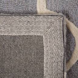 Wyld and Coco Grey Wool and Cotton Rug 80 x 150 cm Hand-Tufted Trellis Pattern - Size: 80 cm x 150 cm - thumbnail 6