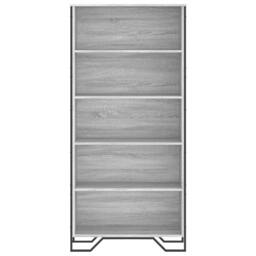 Berkfield Home Book Cabinet Grey Sonoma 80x31x169 cm Engineered wood - Size: 80 x 31 x 169 cm - thumbnail 4