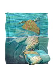 JQ Licensing Royce Mcclure Spinosaurus Dinosaur & Shark Silky Touch Super Soft Throw Blanket 152 X 127 cm in White - thumbnail 2