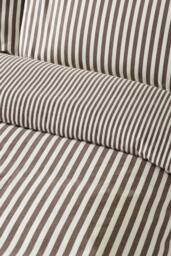 Catherine Lansfield Brushed Stripe 100% Cotton Duvet Cover Set in Chocolate - Size: Double - thumbnail 4