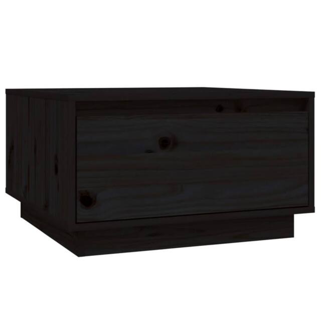 Berkfield Home Coffee Table Black 55x56x32 cm Solid Wood Pine - Size: 55 x 56 x 32 cm - image 1