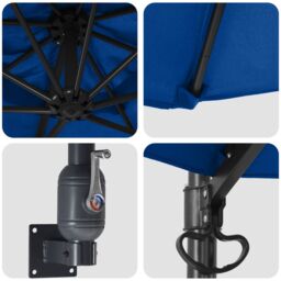 Berkfield Home Patio Umbrella Azure blue Polyester Large Tiltable - thumbnail 7