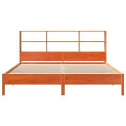 Berkfield Home Decorative Bookcase Bed Frame Wax Brown 180x200 cm Super King Sol - thumbnail 4
