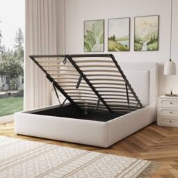 Artemis Home Weston Fabric 150cm Kingsize Ottoman Bed Frame with Storage - Beige - Size: King - thumbnail 4
