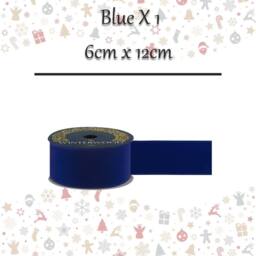 VFM e-Store Christmas Ribbon Garland 6cm x 12cm Blue X 1 - Size: 6 cm x 12 cm - thumbnail 2