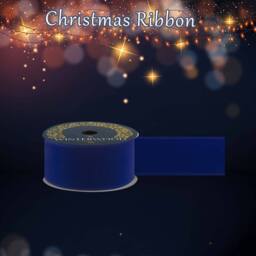 VFM e-Store Christmas Ribbon Garland 6cm x 12cm Blue X 1 - Size: 6 cm x 12 cm - thumbnail 3