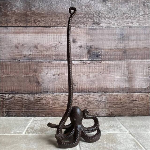 SPETLEK Cast Iron Octopus Shaped Loo Roll Toilet Paper Holder in Brown - image 1