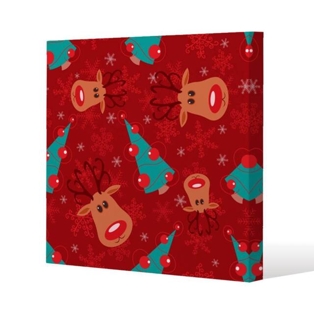 Benjamin Tate Design Reindeer & tree pattern (canvas) / 46 x 46 x 4cm in Natural - Size: 46 x 46 x 4 cm - image 1
