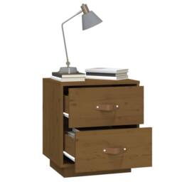 Berkfield Home Beautiful Bedside Cabinet Honey Brown 40x34x45 cm Solid Wood Pine - Size: 40 x 34 x 45 cm - thumbnail 4