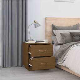 Berkfield Home Beautiful Bedside Cabinet Honey Brown 40x34x45 cm Solid Wood Pine - Size: 40 x 34 x 45 cm - thumbnail 1