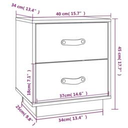 Berkfield Home Beautiful Bedside Cabinet Honey Brown 40x34x45 cm Solid Wood Pine - Size: 40 x 34 x 45 cm - thumbnail 9