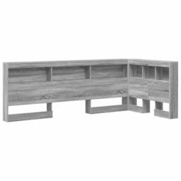 Berkfield Home Storage Headboard with Shelf Grey sonoma 90 cm Engineered wood - thumbnail 3