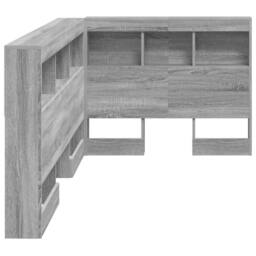 Berkfield Home Storage Headboard with Shelf Grey sonoma 90 cm Engineered wood - thumbnail 7