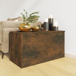 Berkfield Home Storage Chest Smoked Oak 84x42x46 cm Engineered Wood in Brown - Size: 84 x 42 x 46 cm - thumbnail 3