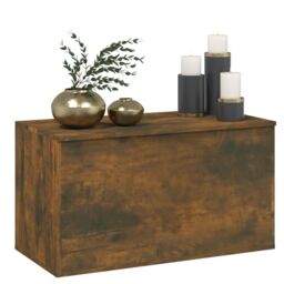 Berkfield Home Storage Chest Smoked Oak 84x42x46 cm Engineered Wood in Brown - Size: 84 x 42 x 46 cm - thumbnail 4