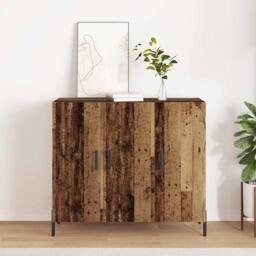 Berkfield Home Sideboard in Vintage Wood - 90x34x80 cm, Made of Engineered Wood in Brown - Size: 90 x 34 x 80 cm - thumbnail 2