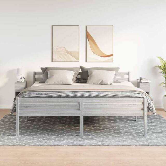 Berkfield Home Durable Bedside Cabinets with Drawer 2 pcs Grey Sonoma 20x36x60 cm - Size: 20 x 36 x 60 cm - image 1