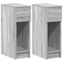 Berkfield Home Durable Bedside Cabinets with Drawer 2 pcs Grey Sonoma 20x36x60 cm - Size: 20 x 36 x 60 cm - thumbnail 3