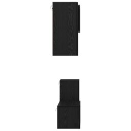 Berkfield Home TV Cabinet Set with Shelf Wall-mounted with Storage with Door 4 pcs Black oak 60 x 30 x 30 cm - thumbnail 8