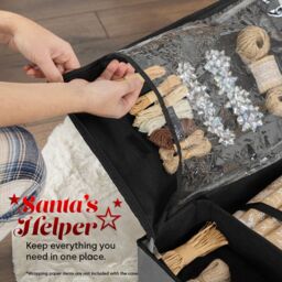 Christmas Village Premium Wrapping Paper Storage Bag - Grey - thumbnail 4