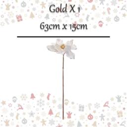 VFM e-Store Christmas Magnolia Stem Decoration 63cm x 15cm Gold X 1 - Size: 63 cm x 15 cm - thumbnail 2