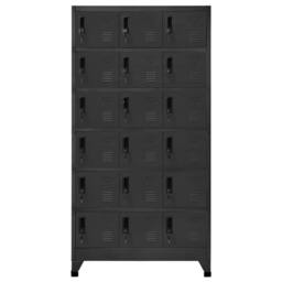 Berkfield Home Locker Cabinet Anthracite 90x40x180 cm Steel in Black - Size: 90 x 40 x 180 cm - thumbnail 1