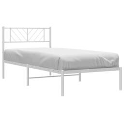 Berkfield Home Metal Bed Frame with Headboard White 90x190 cm Single - thumbnail 3