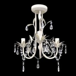 Berkfield Home Crystal Pendant Ceiling Lamp Chandeliers 2 pcs Elegant White - thumbnail 3