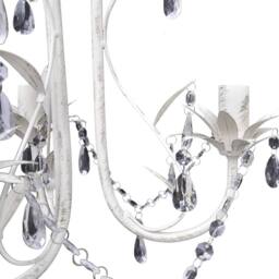 Berkfield Home Crystal Pendant Ceiling Lamp Chandeliers 2 pcs Elegant White - thumbnail 5